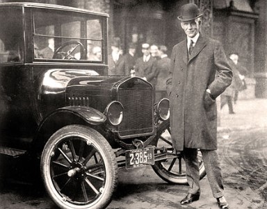 Henry Ford with a car from 1920s