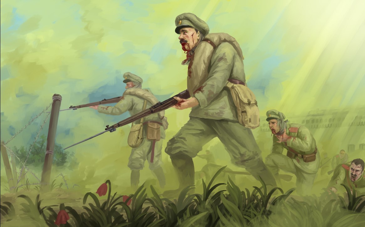 Russian troops attacking in attack of the dead men