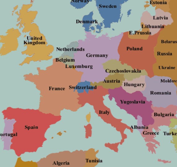 Europe map 1919