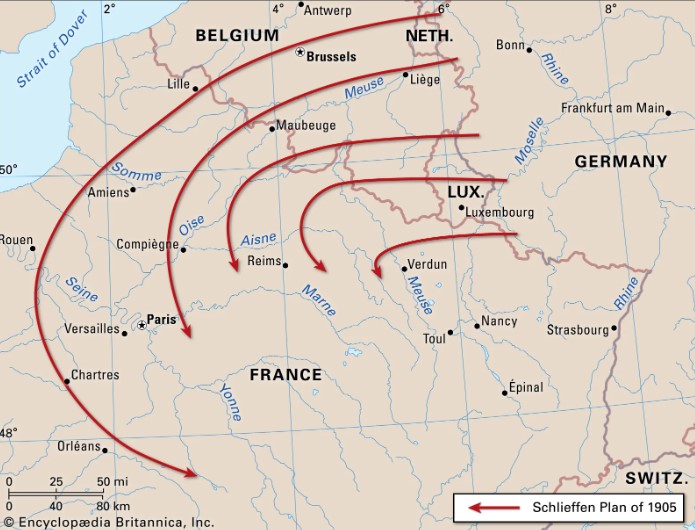 A map of the schlieffen plan