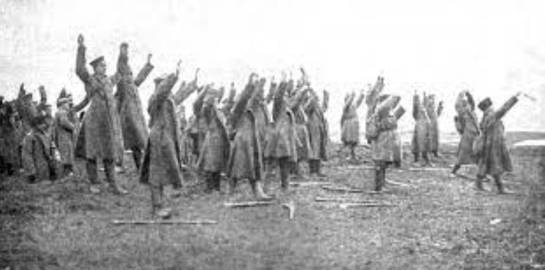 Russian troops surrendering at Tannenberg